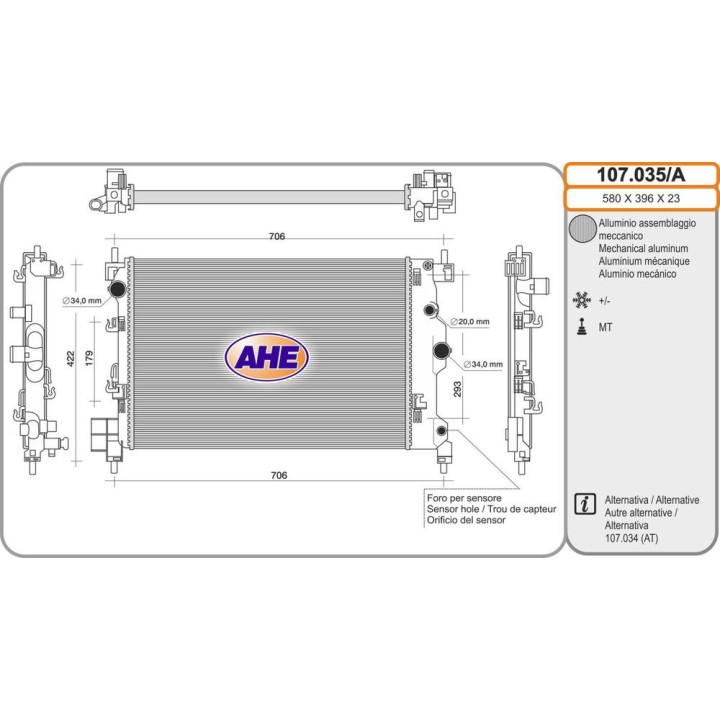 Rad  CHEVROLET/OPEL Aveo/Trax/Mokka 1 4/1 6  /-AC