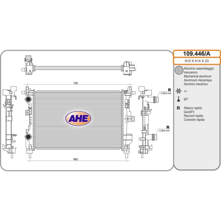 109446/A Rad. FIAT/JEEP 500X/Renegade 1.4/1.6 08.14-