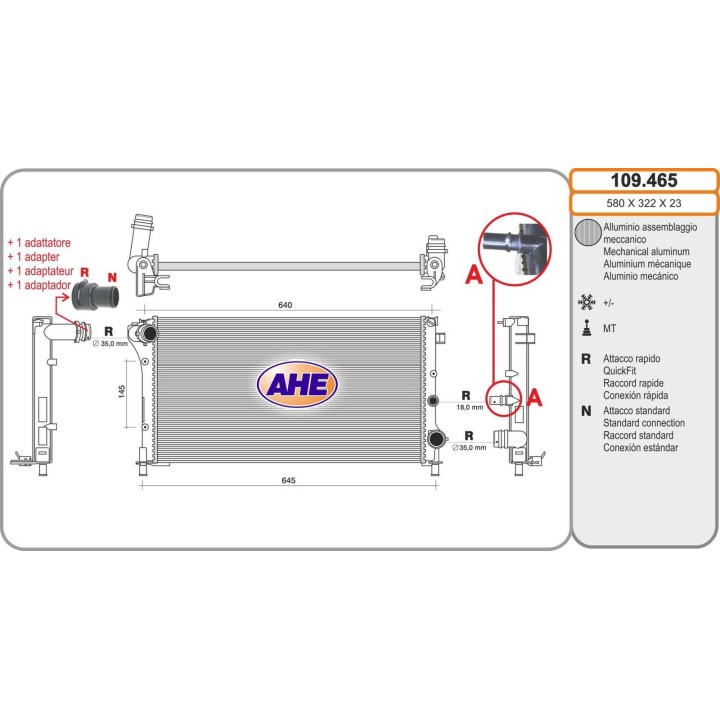 109465 Rad. FIAT Panda (169) 1.1/1.2/1.3JTD Multijet/1.4 09.03-