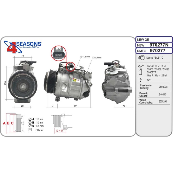 970277N Cmp New MERCEDES Classe S/GLE/GLS 350/350d 05.13-10.19