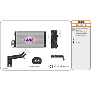 93685  HEATER CORE RENAULT MEGANE SCENIC