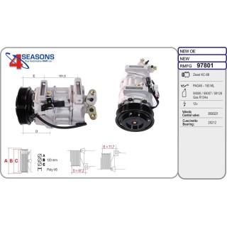 97801  COMPRESOR NUEVO RENAULT LAGUNA III 1.5 DCI 07-