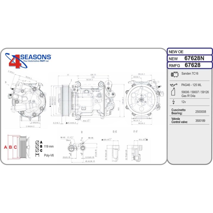 67628  Cmp Rem CITROEN/PEUGEOT C5/C6/407/508/607 2.0HDi/2.2HDi 09.04-12.18
