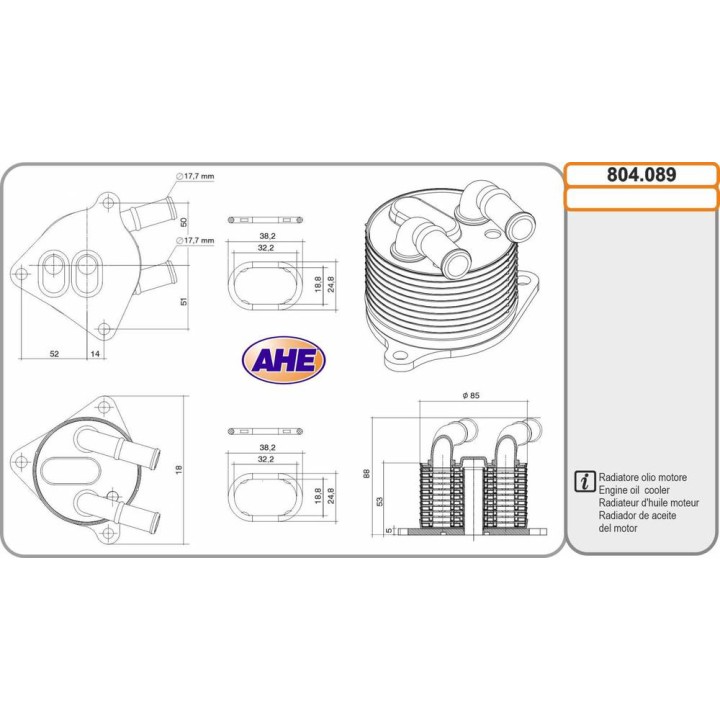Oilc  BMW/MINI serie 2/X1/X2/Mini 16/16d/18/Cooper