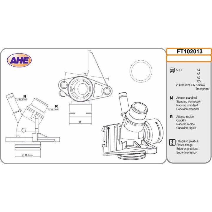 Flangia AUDI/VW A4/A5/A6/Q5/Amarok/Transporter 1 8