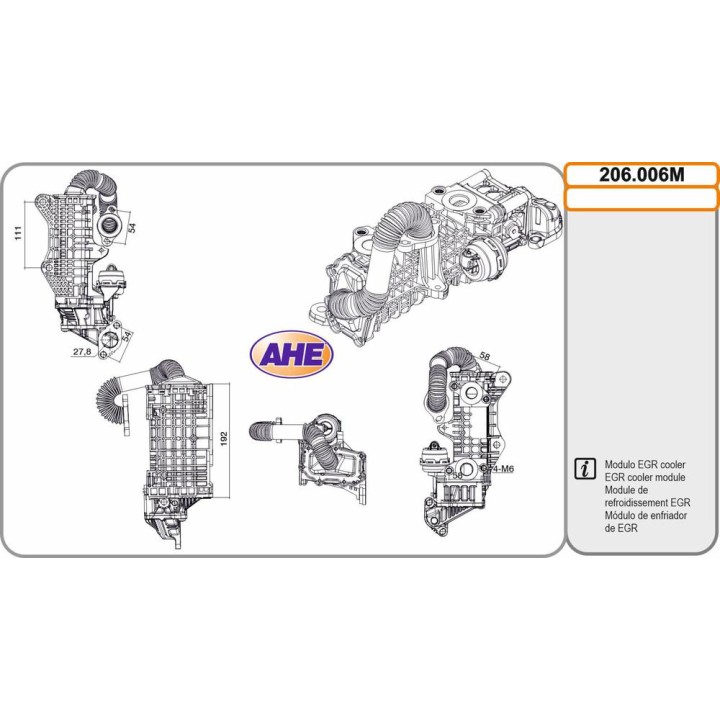Mod  EGR Cooler CITROEN / FIAT C3 / C4 / Doblo / S