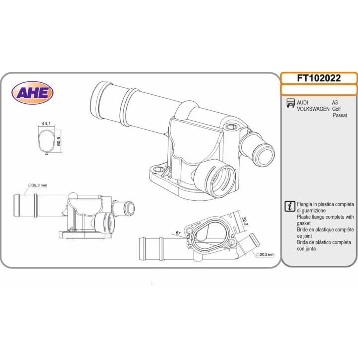 Flangia AUDI / VW A3 / Golf / Passat 1 9TDi / 2-0T
