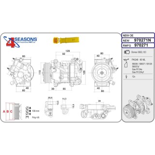970271N Cmp New CITROEN/OPEL/PEUGEOT C5/Corsa F/208/2008 1.2/1.5HDi 04.18-