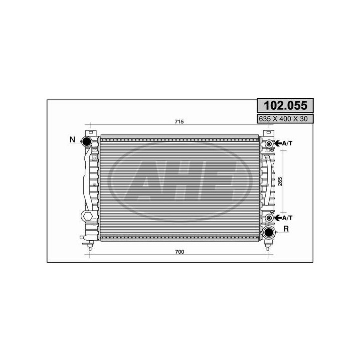 102055  RAD.AUDI A8/2.8i V6/4.2i 24V/AUT./94-(632x399x26