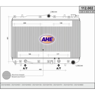 112002  RAD.HYUNDAI EXCEL 1.5 89-96 (335x602x32 CP)