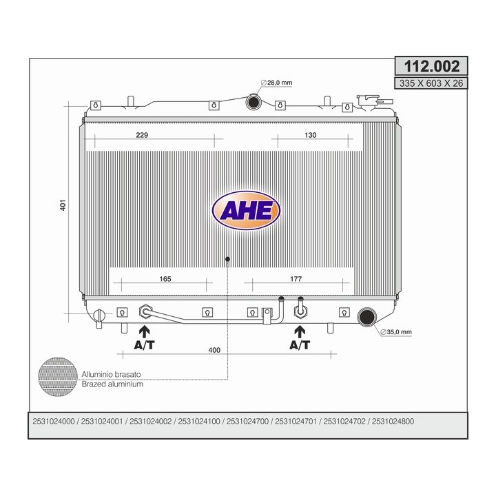 112002  RAD.HYUNDAI EXCEL 1.5 89-96 (335x602x32 CP)