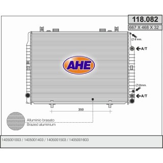 118082  RAD.MERCEDES W140 400/500 SE/AUT. (665x470x40 AP)