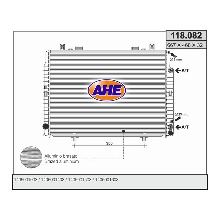 118082  RAD.MERCEDES W140 400/500 SE/AUT. (665x470x40 AP)