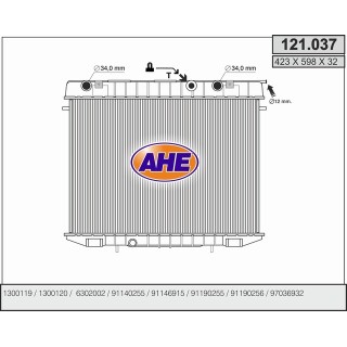 121037  RAD.OPEL FRONTERA/MONTERREY 2.0/2.3TD/92-95(425x5