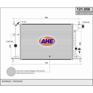 121056  RAD OPEL VECTRA B 1.6 - 1.8 - 2.0