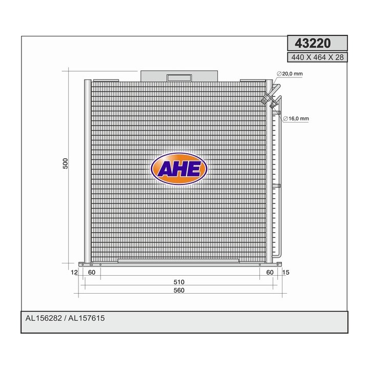 43220  CONDENSER JOHN DEERE 6020 SERIES