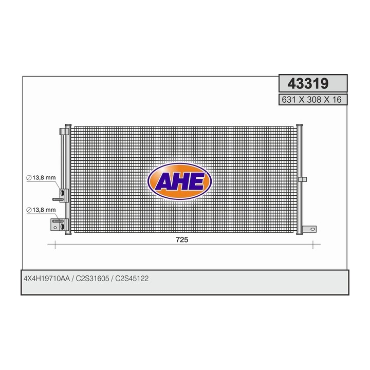 43319  CONDENSER JAGUAR 2.2 D 07.05-