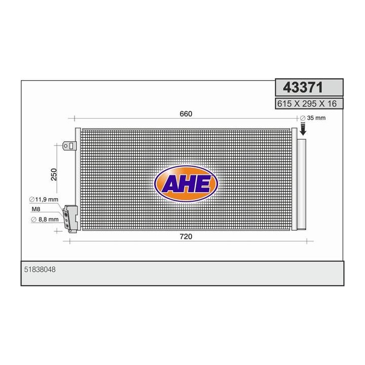 43371  CONDENSER FIAT DOBLO 09 -