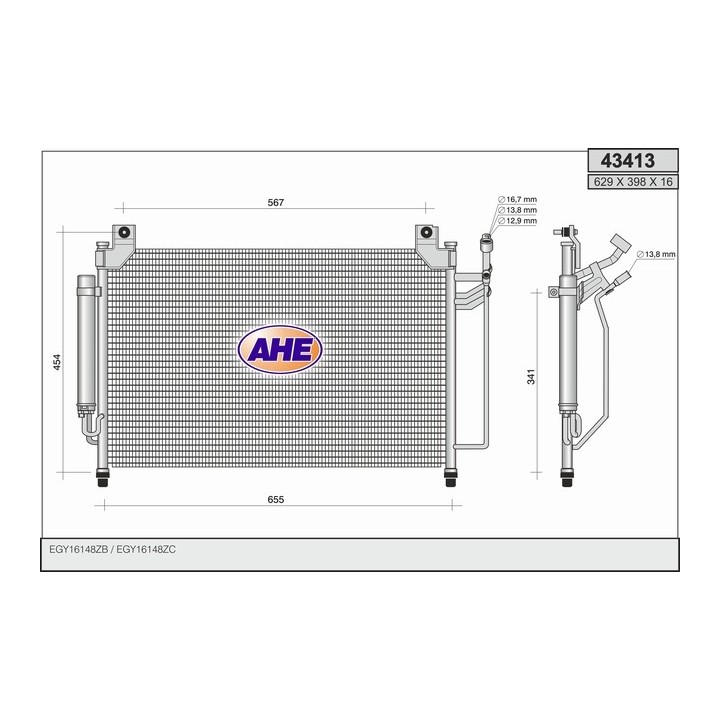 43413  COND. MAZDA CX7 2.2TD/2.3TDiSi 06.06-