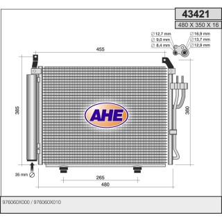 43421  COND HYUNDAI i10 1.1 / 1.2  12.07-