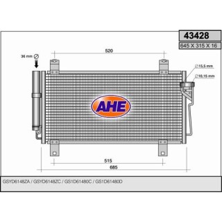 43428  COND MAZDA 6 (GH) 1.8-2.0-2.5-2.0 CDVi-2.2 CDVi 07