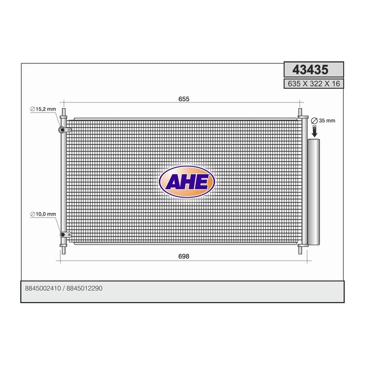 43435  COND TOYOTA Auris/Corolla 2.0D4D / 2.2D4D  06-