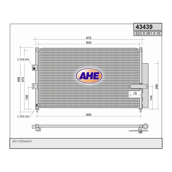 43439  COND HONDA Civic VII 1.6/1.8 4 doors  05-