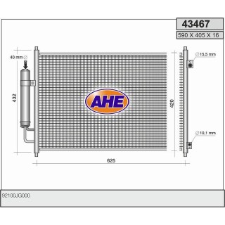 43467  COND NISSAN X-Trail (T31) 2.0-2.5-2.0CDi  07-