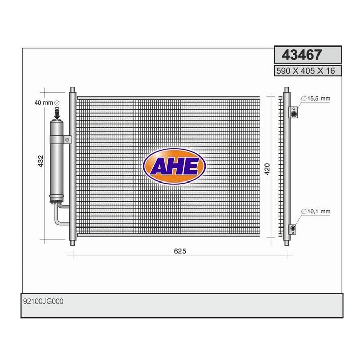 43467  COND NISSAN X-Trail (T31) 2.0-2.5-2.0CDi  07-