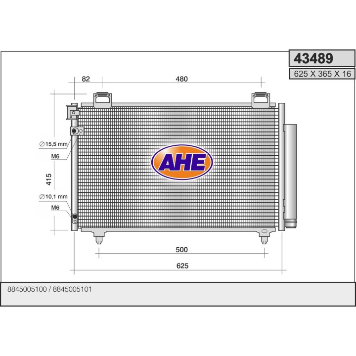 43489  COND TOYOTA Avensis (T25) 1.6-1.8-2.0 D-4D   03-08