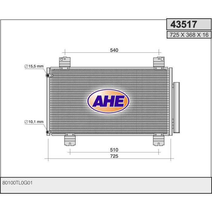 43517  COND HONDA Accord VIII 2.2 CTDI  08-