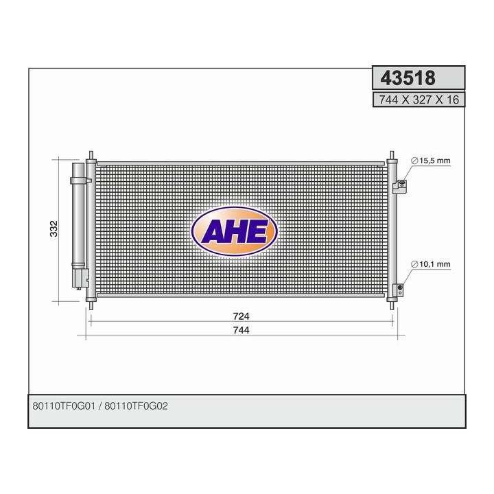 43518  COND HONDA Jazz 1.2/1.3 iVtec 08-11