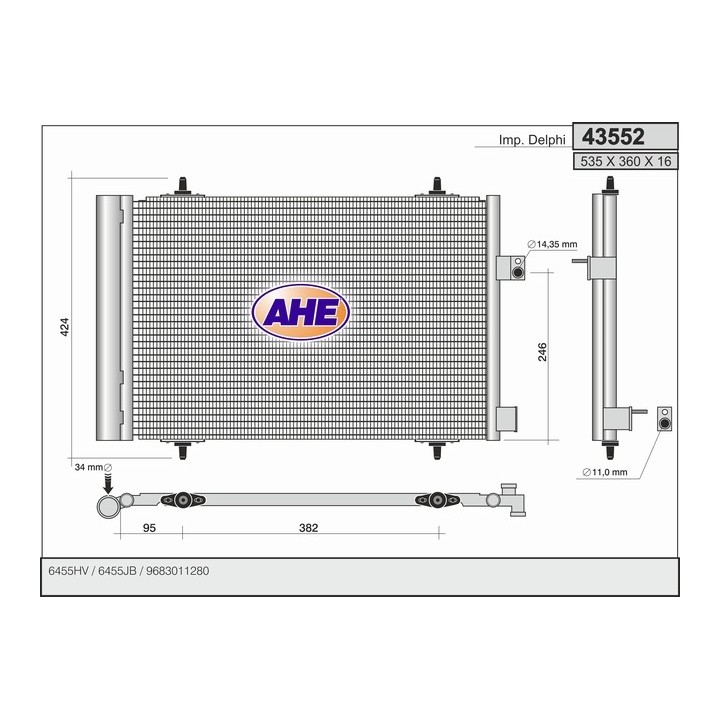 43552  COND CITROEN/PEUGEOT C5II/C5III/407 2.0HDi  Delphi