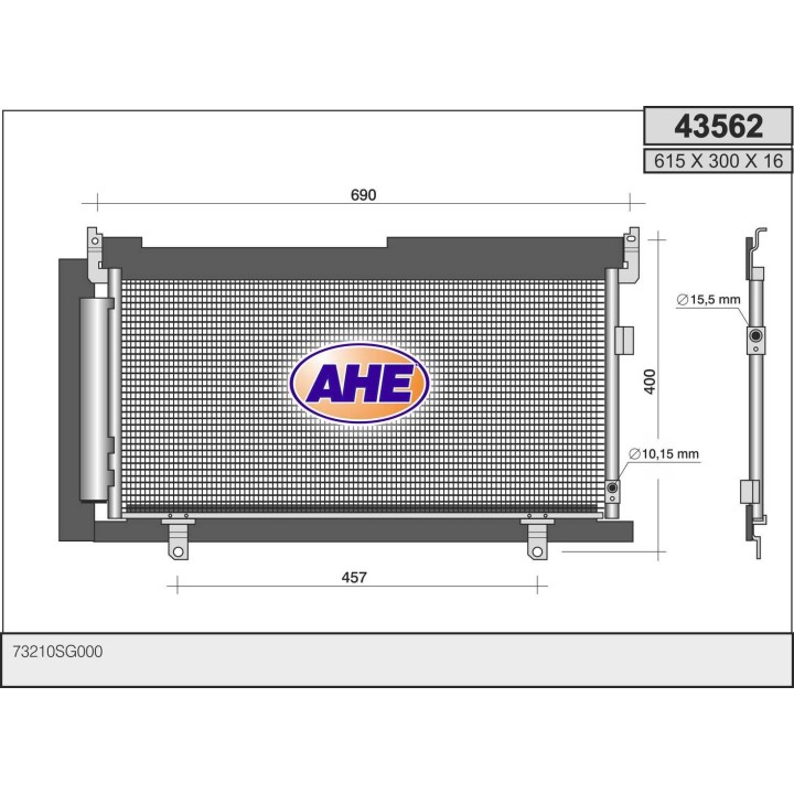 43562  COND SUBARU Forester 2.0/2.0D/2.0Turbo/2.5  12-