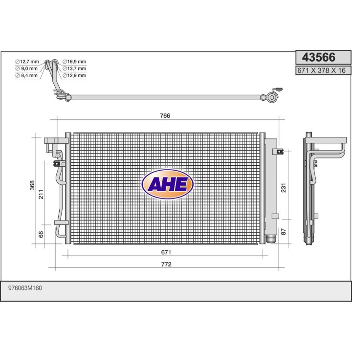 43566  COND HYUNDAI Genesis 3.8  08-