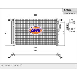 43640  COND HYUNDAI Santa Fe 2.0/2.2CRDi/2.7 AT 06-