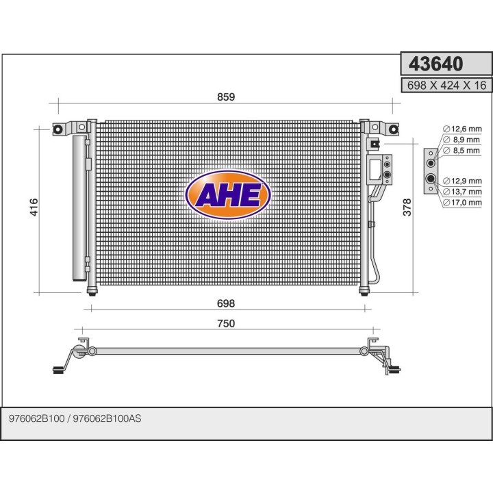 43640  COND HYUNDAI Santa Fe 2.0/2.2CRDi/2.7 AT 06-