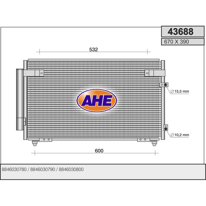 43688  COND LEXUS GS300/400/430 08.97-03.05