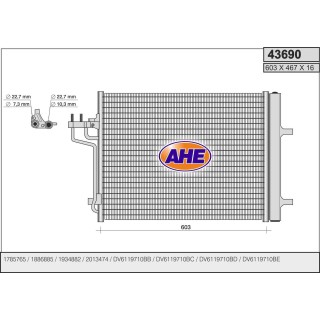 43690  COND FORD Kuga 1.5TDCi/1.6/2.0TDCi 01.13-