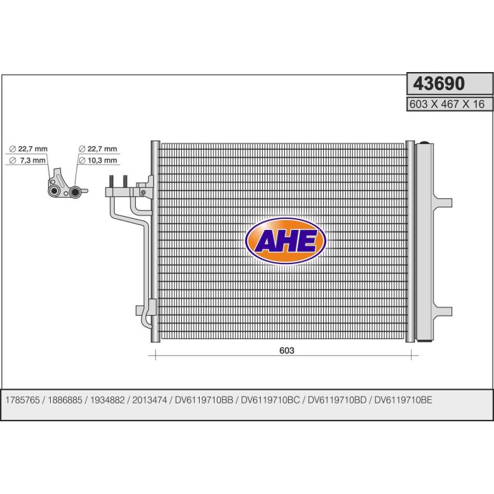 43690  COND FORD Kuga 1.5TDCi/1.6/2.0TDCi 01.13-