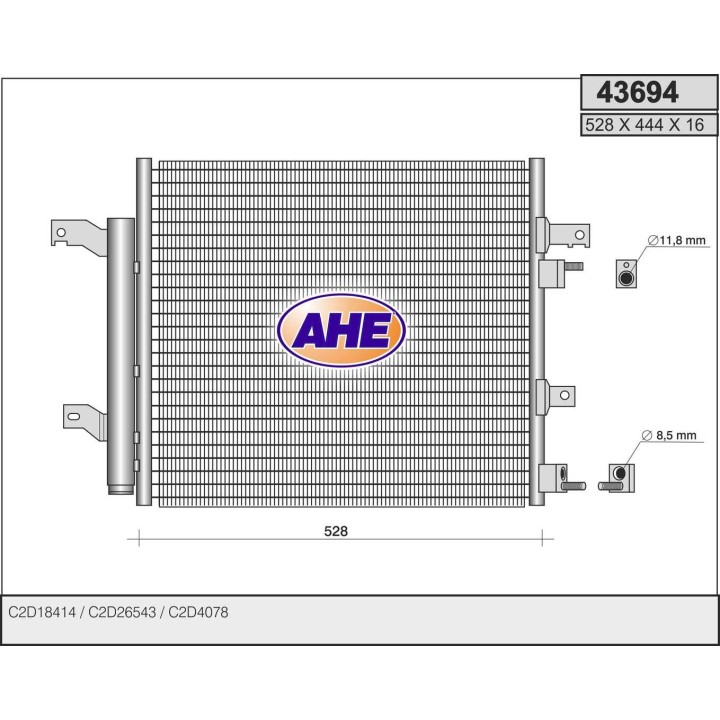 43694  COND JAGUAR F-Type/XF/XJ 3.0/3.0Turbo/5.0Turbo 09-