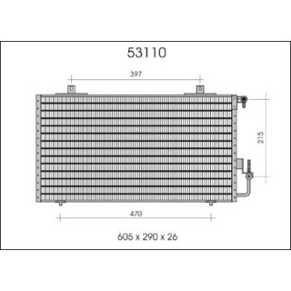 53110  CONDENSADOR AUDI 80 III/1.6/1.8/86-91(607x322x..