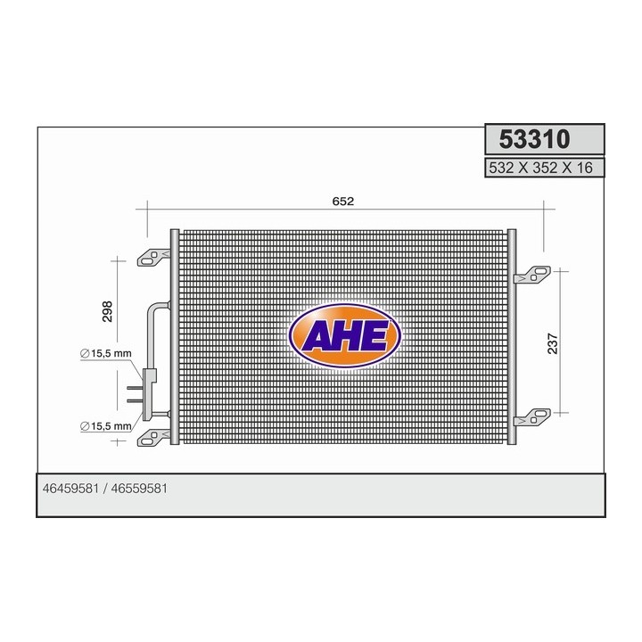 53310  CONDENSADOR LANCIA LYBRA 99-(352x540 AL)
