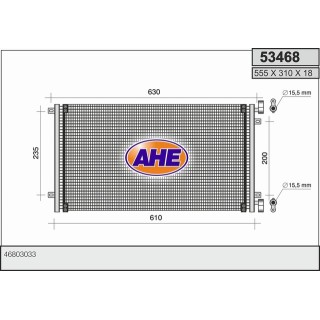 53468  CONDENSADOR FIAT DOBLO 1242/ 00-(559x312x18 AL)