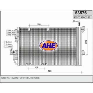 53576  COND OPEL Astra G 1.2 i 16V-1.4 i 16V-1.6 8V/16V-1