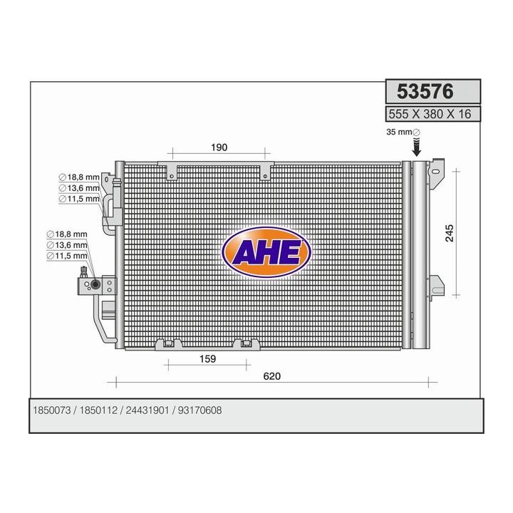 53576  COND OPEL Astra G 1.2 i 16V-1.4 i 16V-1.6 8V/16V-1