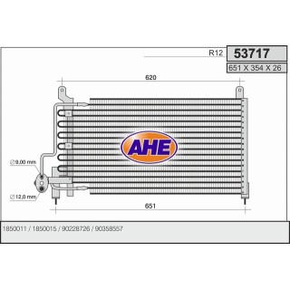 53717  COND OPEL Vectra A 1.4-1.6-1.8-2.0-2.5 i 24V-1.7 D