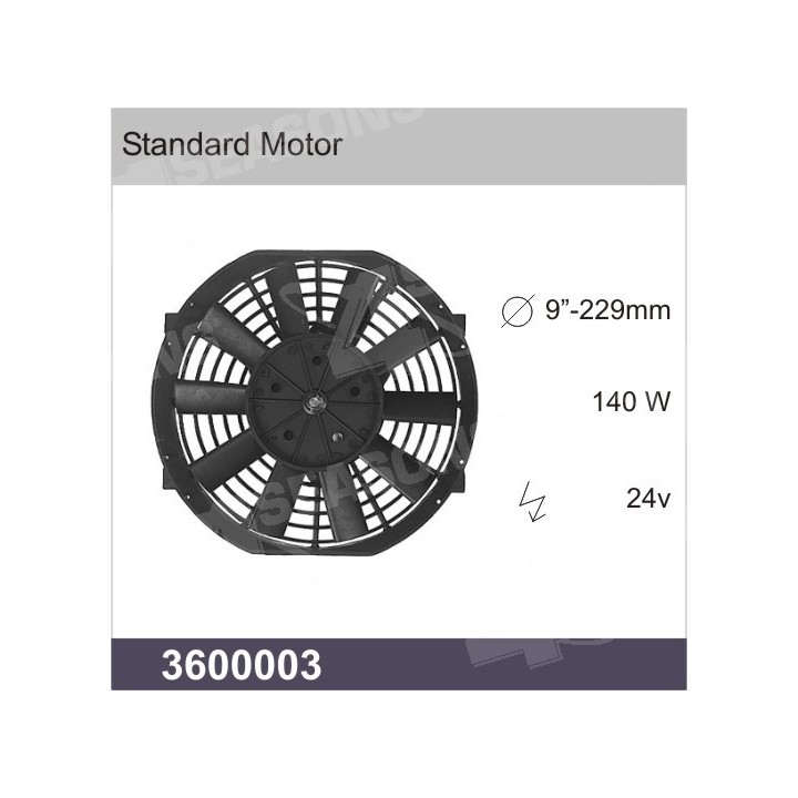 3600003  UNIVERSAL CONDENSER FAN 24V DIAMETER 9”-229MM