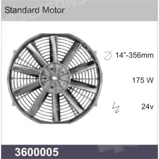 3600005  UNIVERSAL CONDENSER FAN 24V DIAMETER 14”-356MM