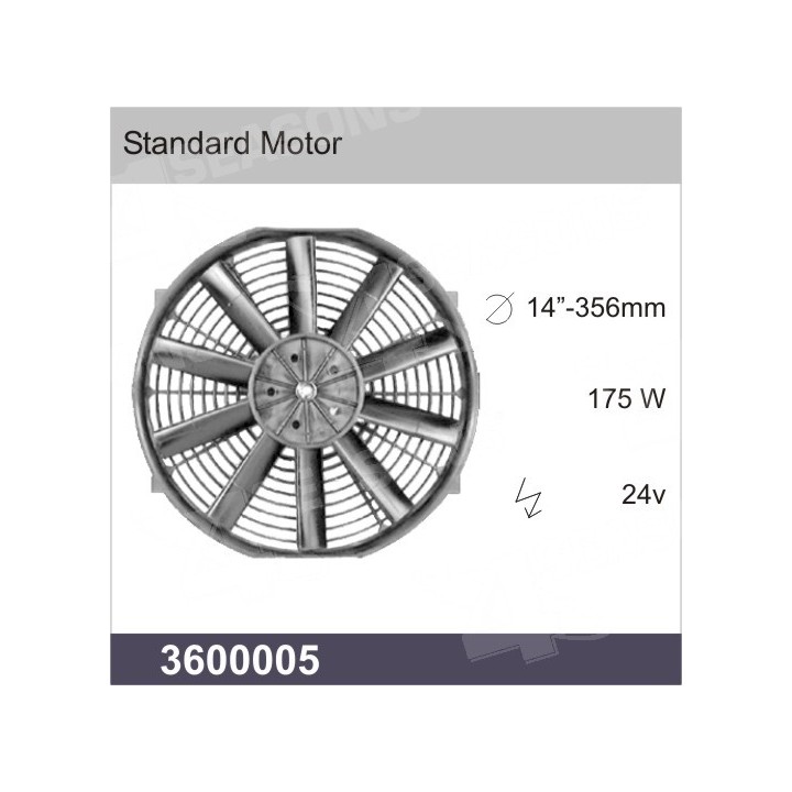 3600005  UNIVERSAL CONDENSER FAN 24V DIAMETER 14”-356MM